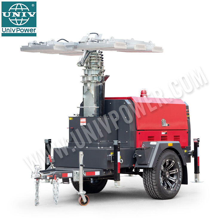 High Quality Portable Mobile Generator Powered Light Tower For Outdoor Night Lighting