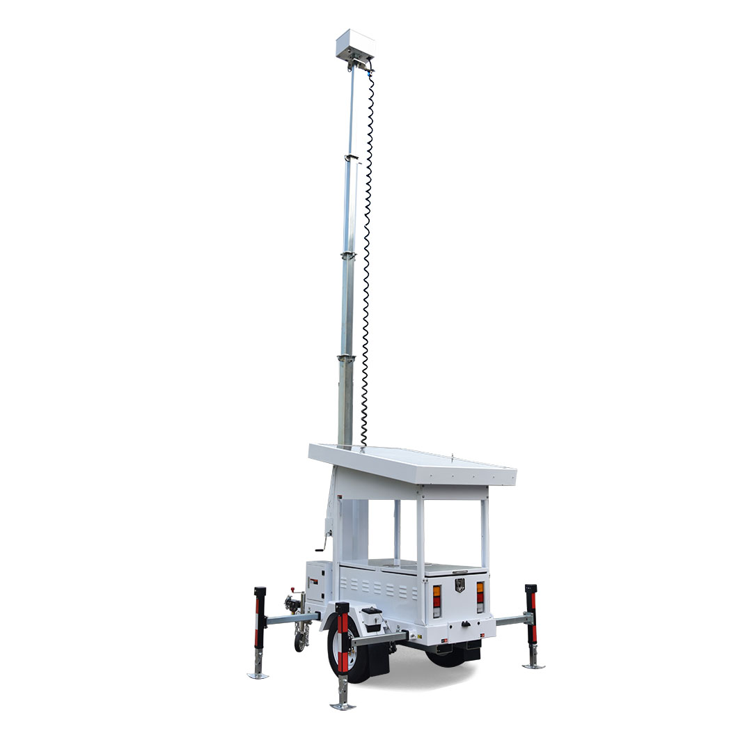 Portable Outdoor Solar Power Surveillance Trailer with CCTV Camera