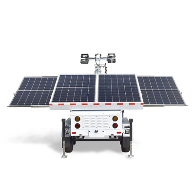 Portable Solar Energy System Solar Supports Surveillance Trailer Outdoor Use