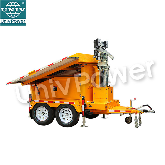 UST-1200 Long Lasting Flood Light Mobile Trailer Mounted Solar Power LED Light Towers