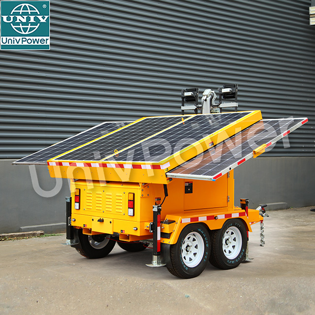 UST-1200 Long Lasting Flood Light Mobile Trailer Mounted Solar Power LED Light Towers